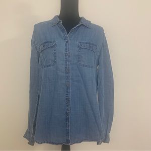 Loft Blue Chambray The Softened Shirt M